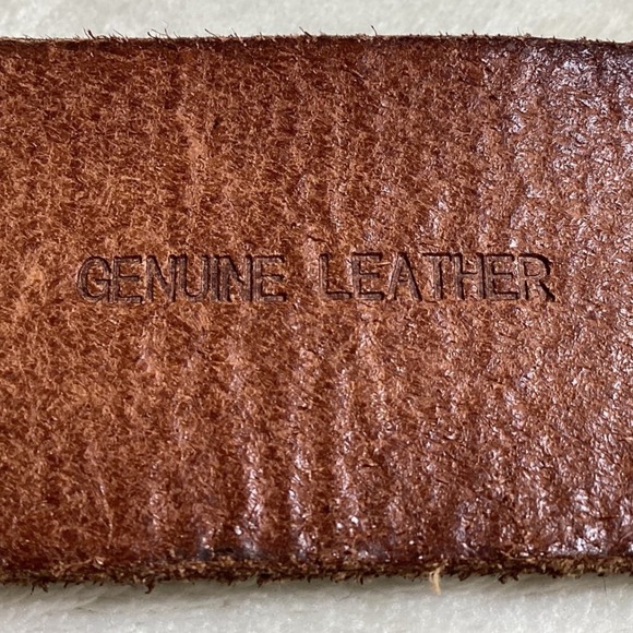 Vintage Brown Leather Belt Women's Solid Large Buckle, Double Layer Harness Belt - Picture 8 of 8